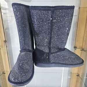 Sparkly Black Kid's Boots